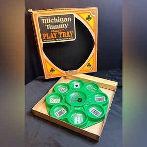 Vintage Transogram Michigan Rummy Card Game Black Cat Plastic Play Tray Unused